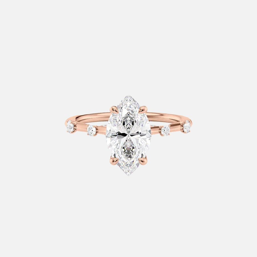 The Sasha Marquise Side Stone Moissanite Ring - KNT - Engagement Rings, Wedding Bands & Fine Jewelry