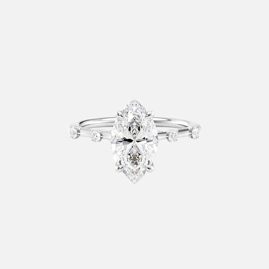The Sasha Marquise Side Stone Moissanite Ring - KNT - Engagement Rings, Wedding Bands & Fine Jewelry