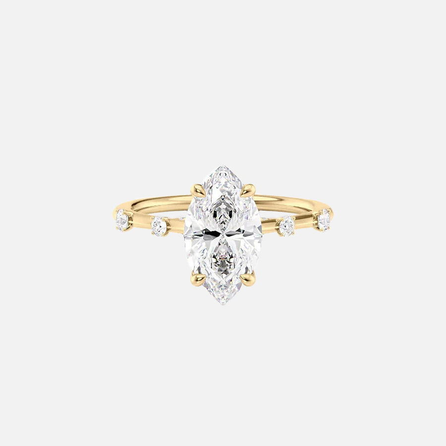 The Sasha Marquise Side Stone Moissanite Ring - KNT - Engagement Rings, Wedding Bands & Fine Jewelry