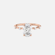 The Sasha Oval Side Stone Moissanite Ring - KNT - Engagement Rings, Wedding Bands & Fine Jewelry