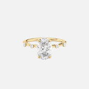 The Sasha Oval Side Stone Moissanite Ring - KNT - Engagement Rings, Wedding Bands & Fine Jewelry