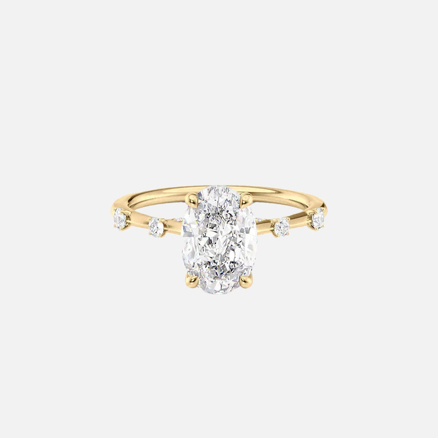 The Sasha Oval Side Stone Moissanite Ring - KNT - Engagement Rings, Wedding Bands & Fine Jewelry