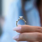 The Sasha Oval Side Stone Moissanite Ring - KNT - Engagement Rings, Wedding Bands & Fine Jewelry