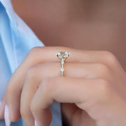 The Sasha Oval Side Stone Moissanite Ring - KNT - Engagement Rings, Wedding Bands & Fine Jewelry