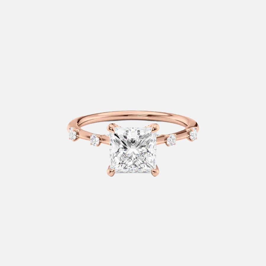 The Sasha Princess Side Stone Moissanite Ring - KNT - Engagement Rings, Wedding Bands & Fine Jewelry