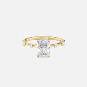 The Sasha Radiant Side Stone Moissanite Ring - KNT - Engagement Rings, Wedding Bands & Fine Jewelry