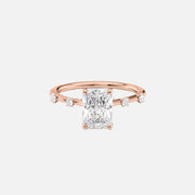 The Sasha Radiant Side Stone Moissanite Ring - KNT - Engagement Rings, Wedding Bands & Fine Jewelry