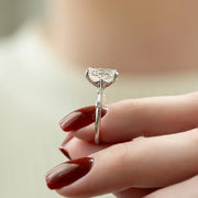 The Sasha Radiant Side Stone Moissanite Ring - KNT - Engagement Rings, Wedding Bands & Fine Jewelry