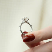The Sasha Radiant Side Stone Moissanite Ring - KNT - Engagement Rings, Wedding Bands & Fine Jewelry
