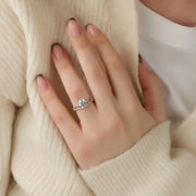 The Sasha Round Side Stone Moissanite Ring - KNT - Engagement Rings, Wedding Bands & Fine Jewelry