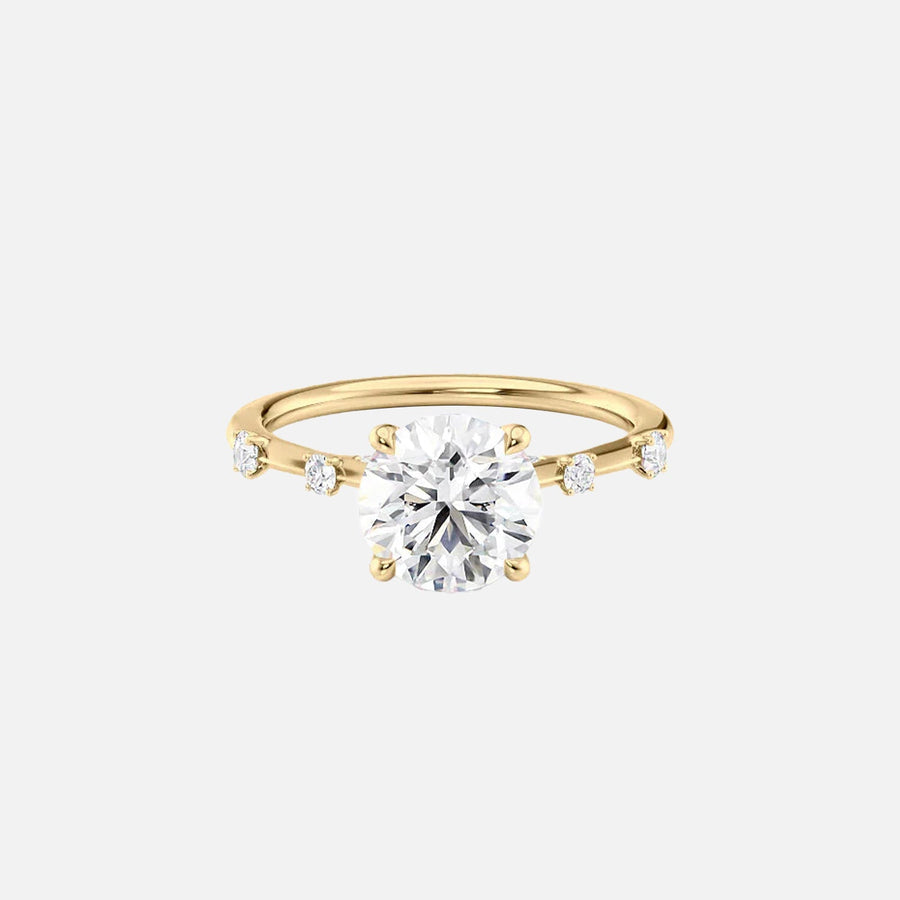 The Sasha Round Side Stone Moissanite Ring - KNT - Engagement Rings, Wedding Bands & Fine Jewelry
