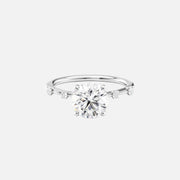 The Sasha Round Side Stone Moissanite Ring - KNT - Engagement Rings, Wedding Bands & Fine Jewelry