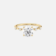 The Sasha Round Side Stone Moissanite Ring - KNT - Engagement Rings, Wedding Bands & Fine Jewelry