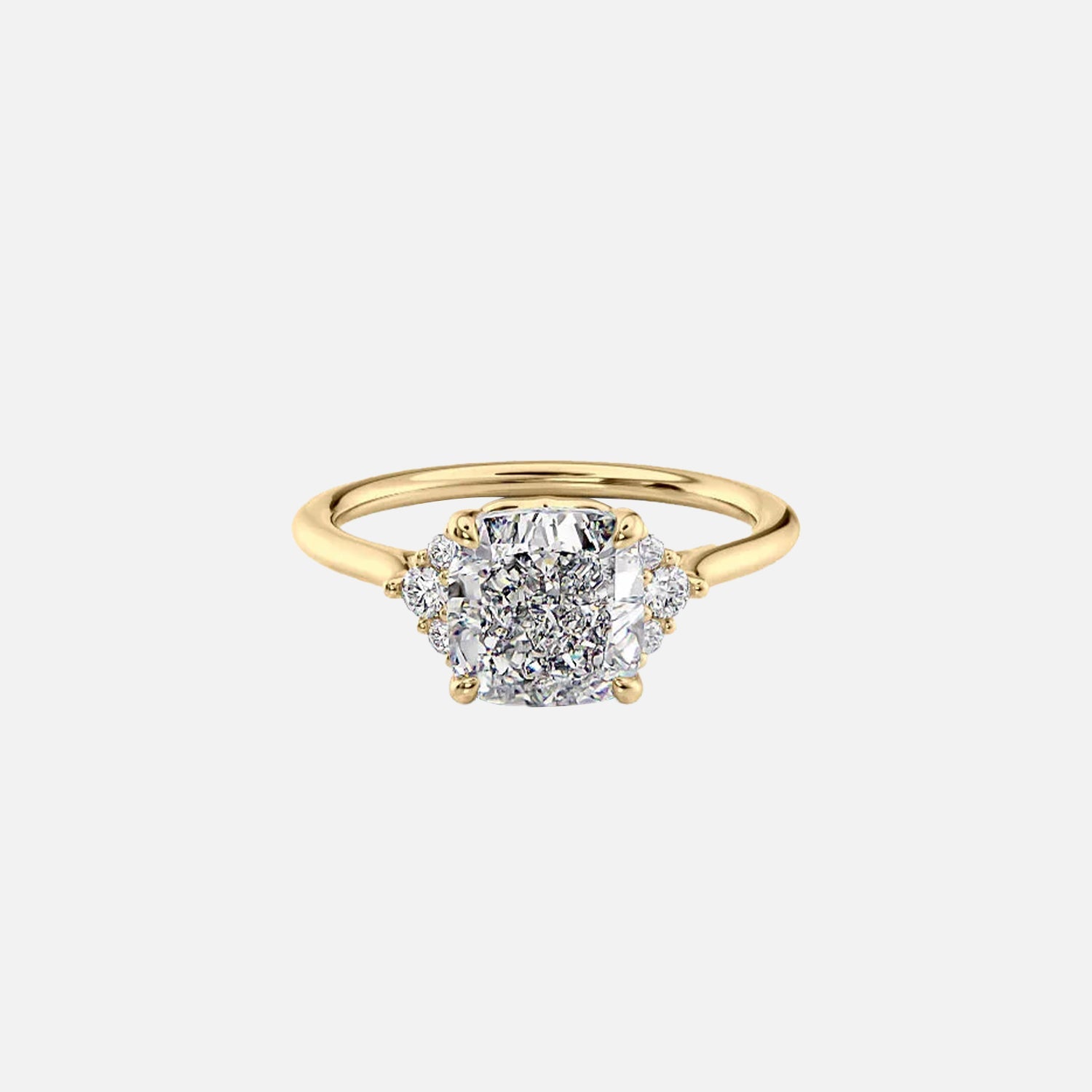 The Scarlett Cushion Lab Diamond Ring 14k Yellow Gold 001