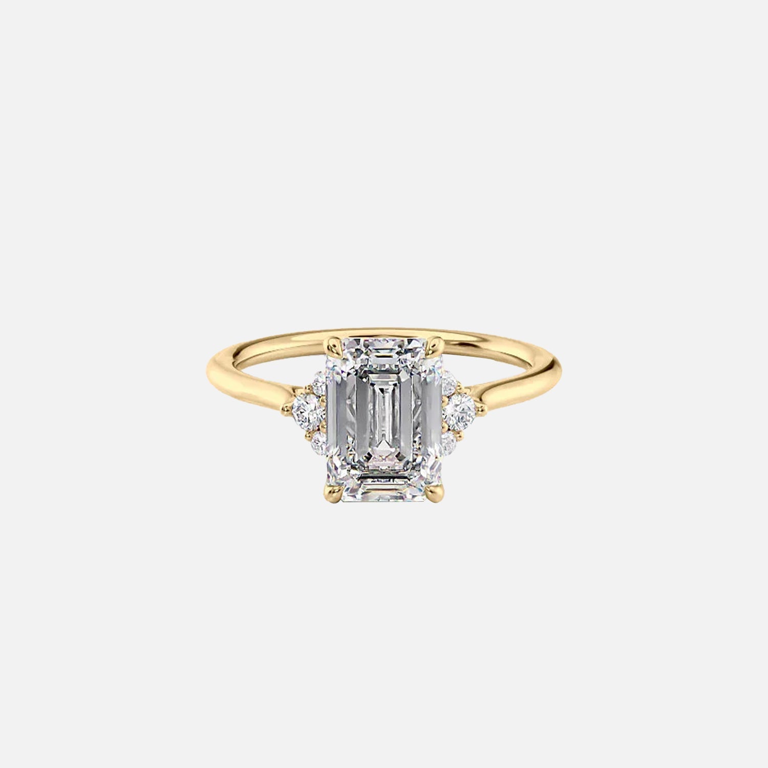 The Scarlett Emerald Lab Diamond Ring 14k Yellow Gold 001