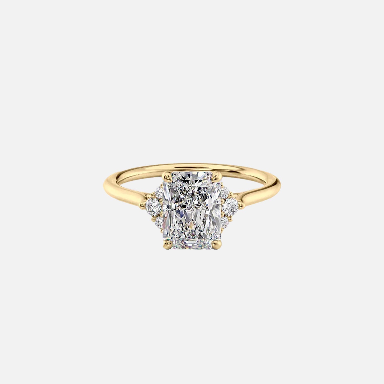 The Scarlett Radiant Lab Diamond Ring 14k Yellow Gold 001
