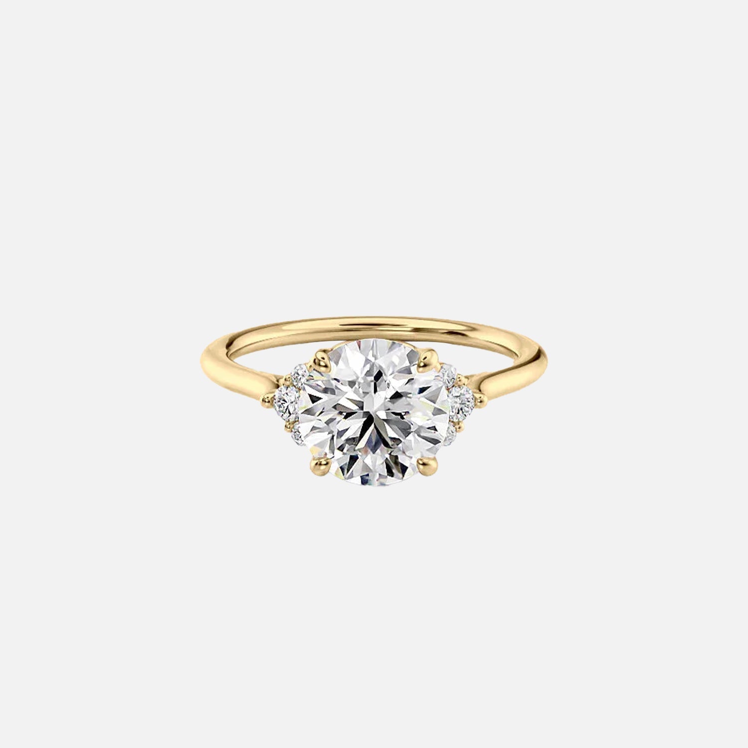The Scarlett Round Lab Diamond Ring 14k Yellow Gold 001