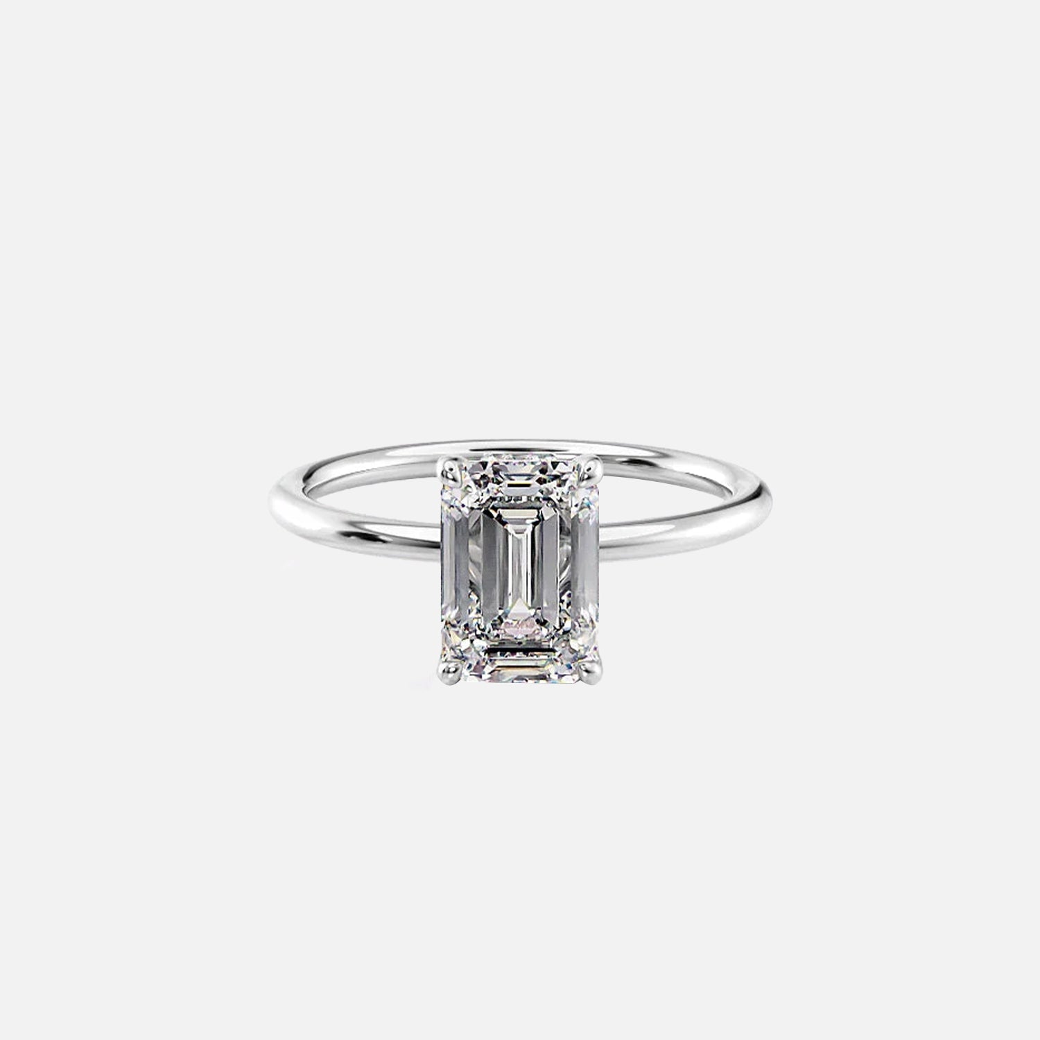 The Selena Emerald Solitaire Moissanite Ring - KNT - Engagement Rings, Wedding Bands & Fine Jewelry