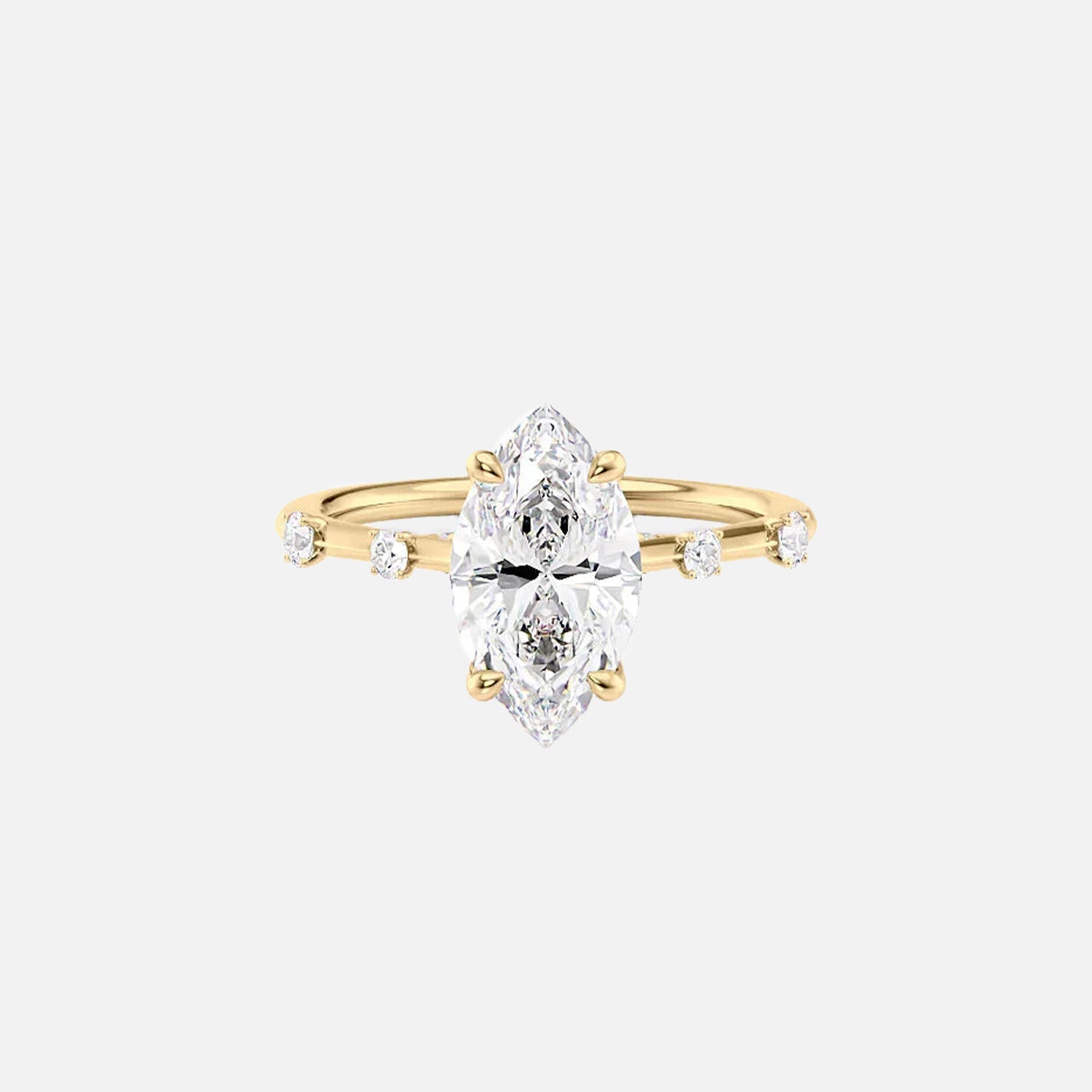 The Serena Marquise Moissanite Ring 14k Yellow Gold 001