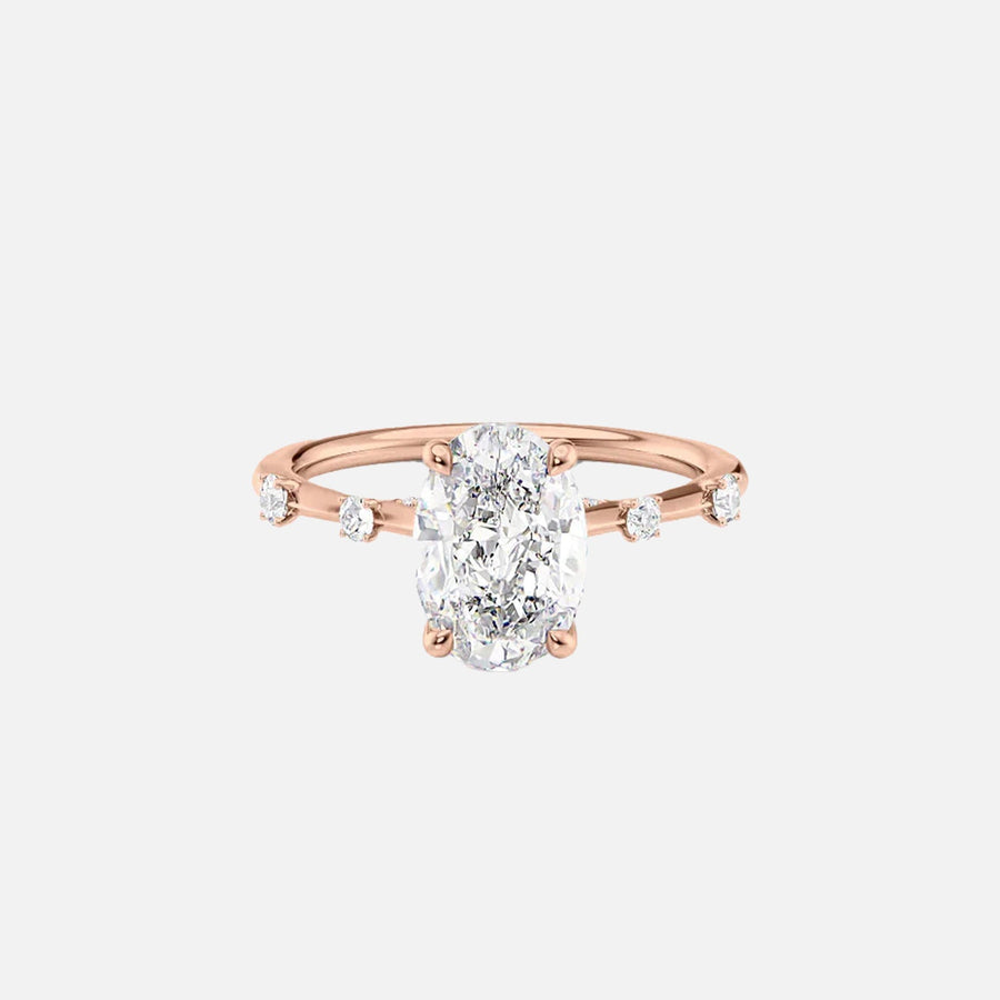  The Serena Oval Lab Diamond Ring 14k Rose Gold 001