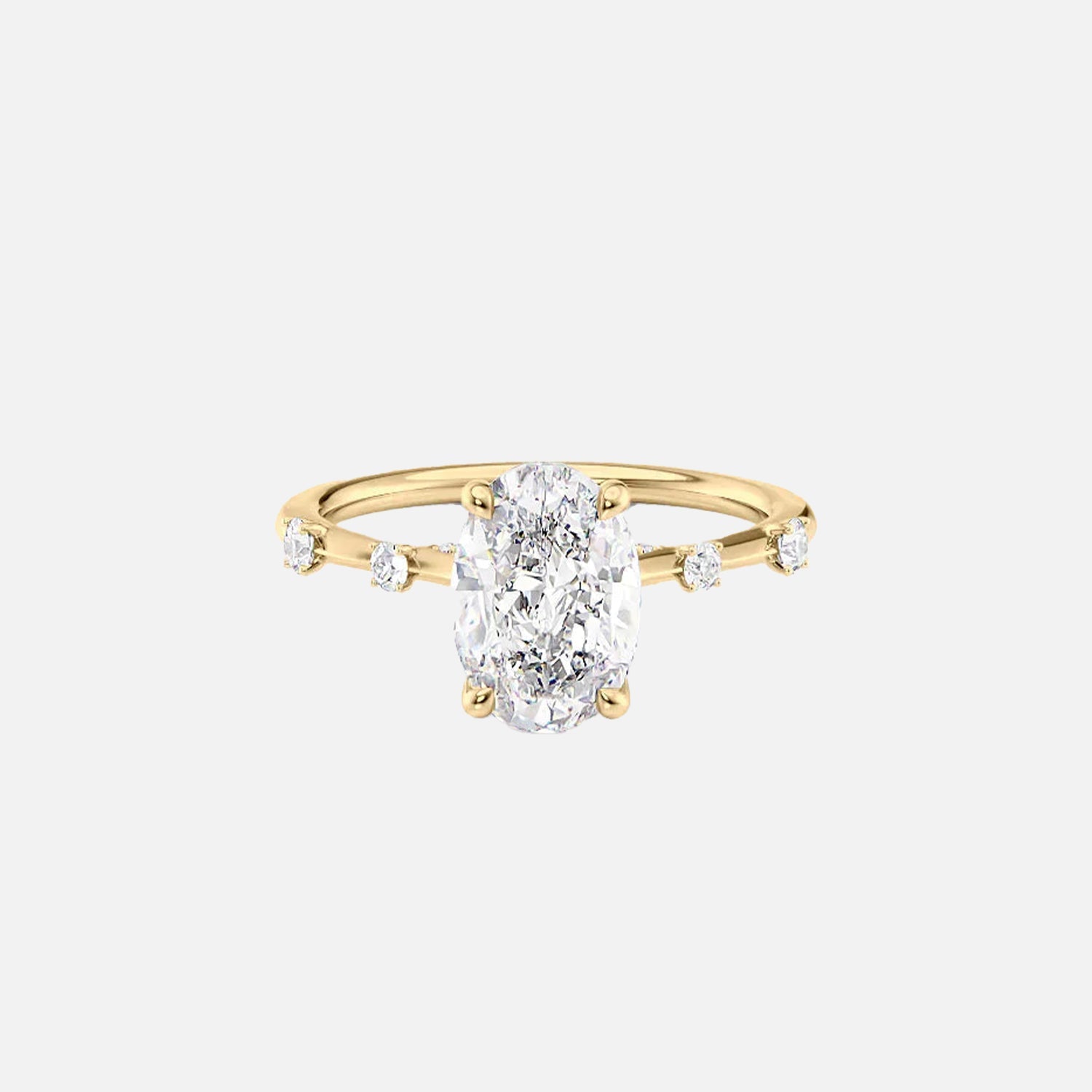 The Serena Oval Moissanite Ring 14k Yellow Gold 001