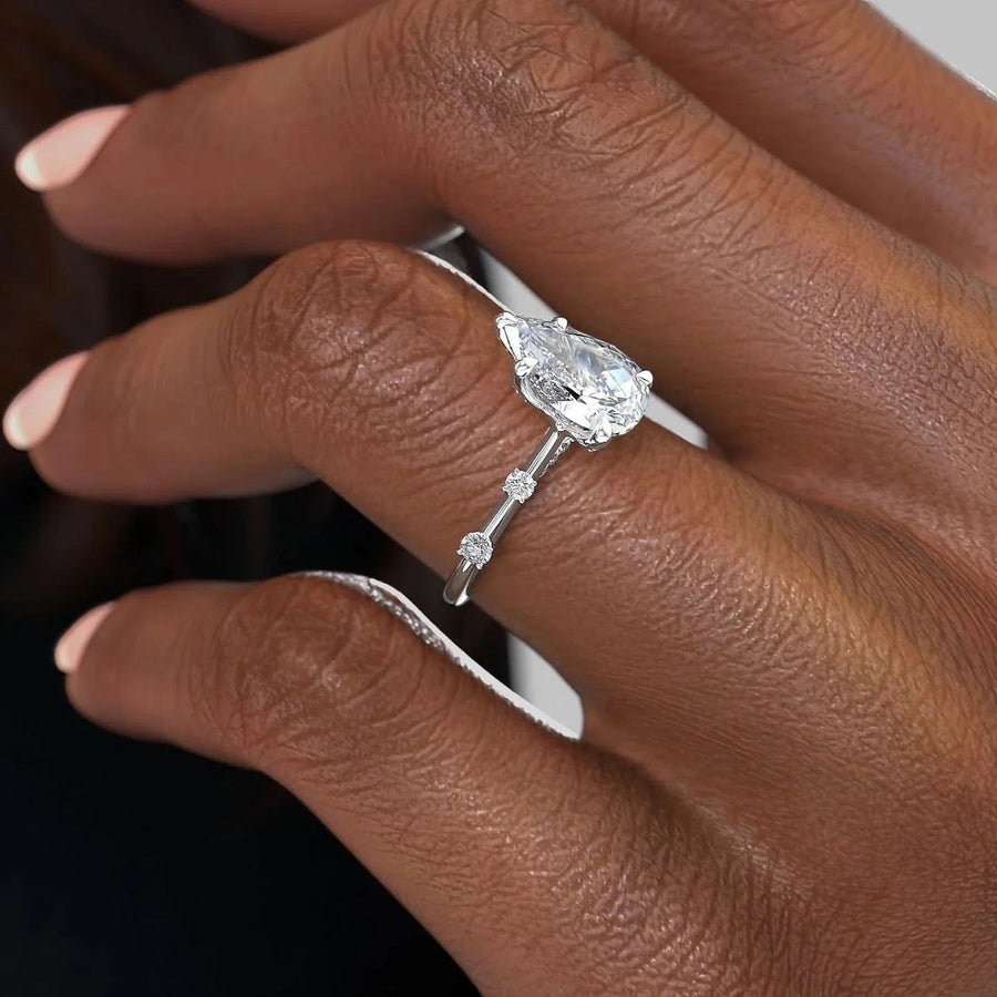  The Serena Pear Moissanite Ring 14k White Gold 004 Final
