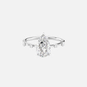  The Serena Pear Moissanite Ring 18k White Gold 001