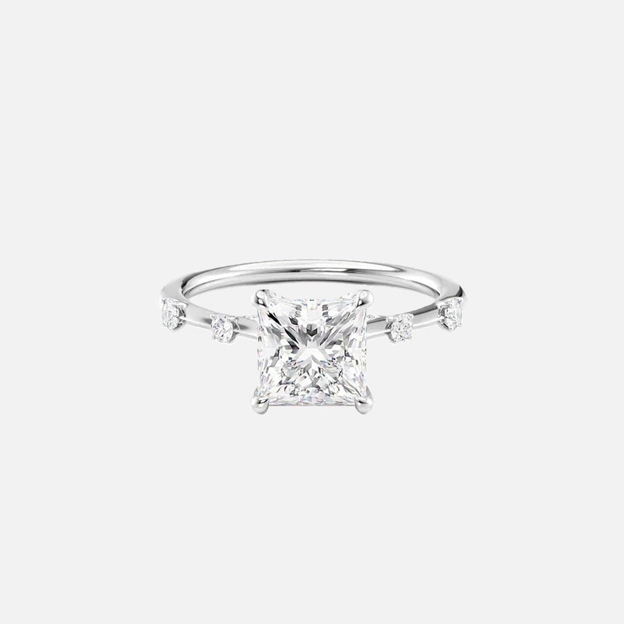  The Serena Princess Lab Diamond Ring 18k White Gold 001