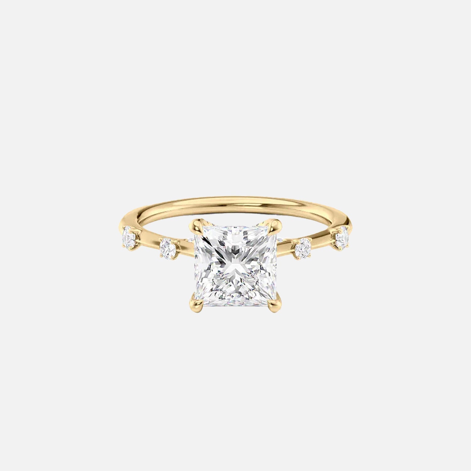 The Serena Princess Moissanite Ring 14k Yellow Gold 001