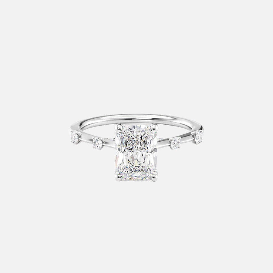  The Serena Radiant Lab Diamond Ring 18k White Gold 001