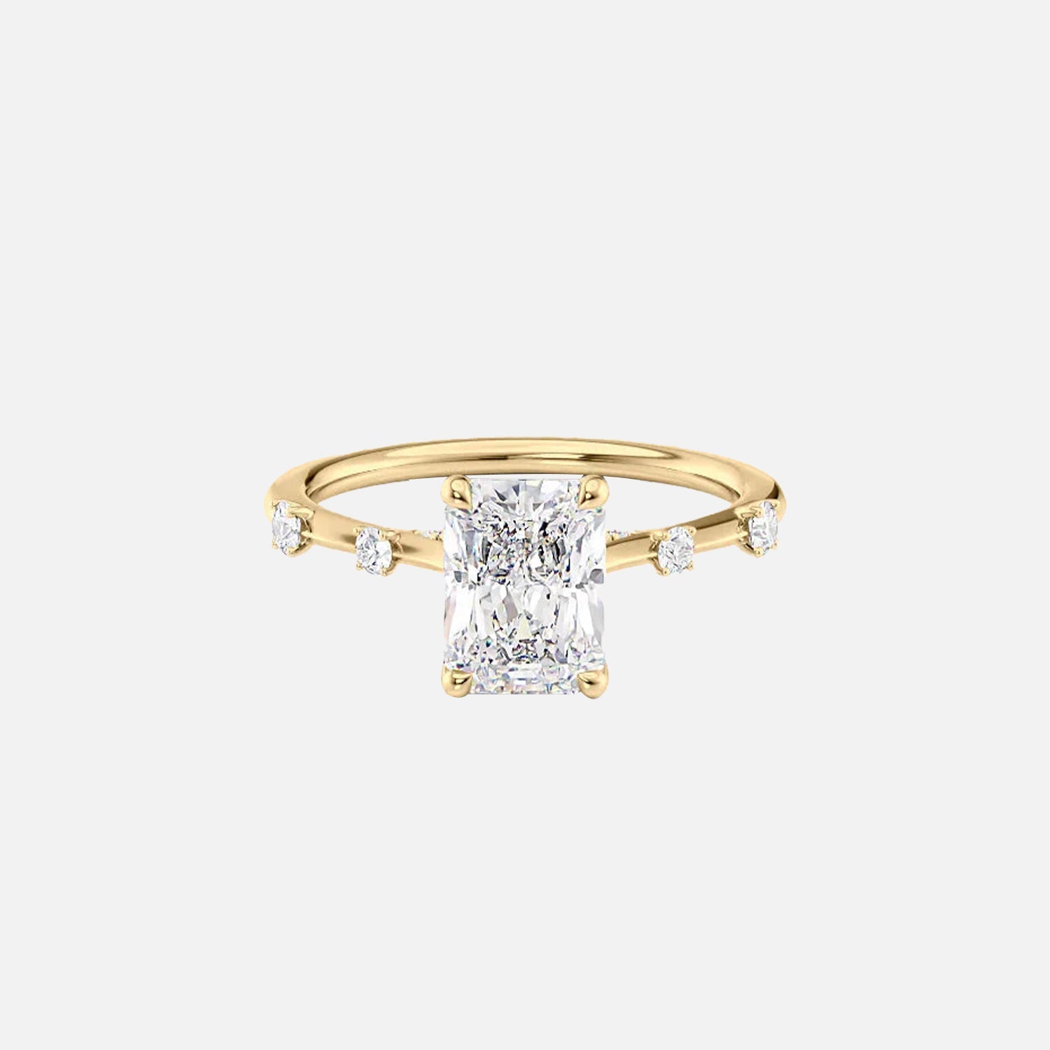 The Serena Radiant Moissanite Ring 14k Yellow Gold 001