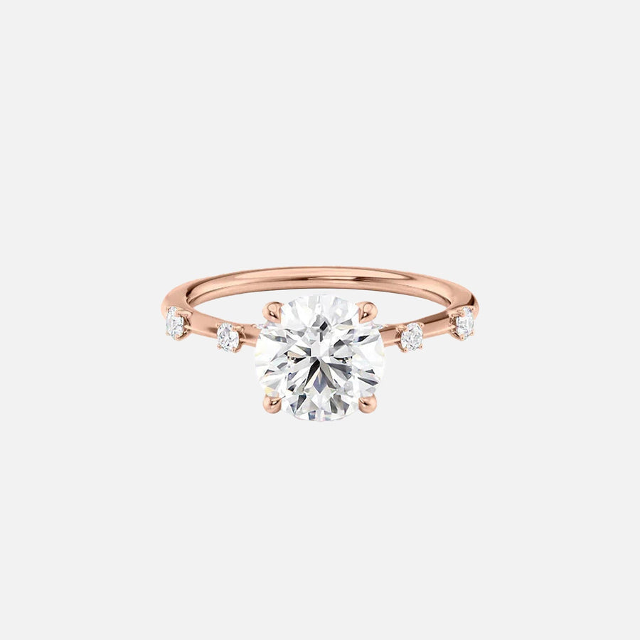  The Serena Round Moissanite Ring 18k Rose Gold 001