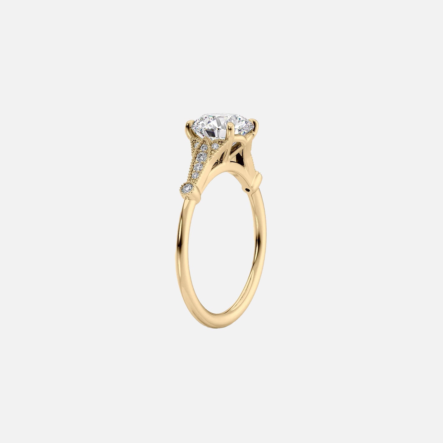 The Sharon Cushion Side Stone Moissanite Ring - KNT - Engagement Rings, Wedding Bands & Fine Jewelry