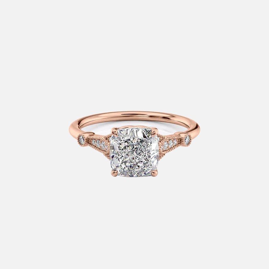 The Sharon Cushion Side Stone Moissanite Ring - KNT - Engagement Rings, Wedding Bands & Fine Jewelry