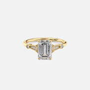 The Sharon Emerald Side Stone Moissanite Ring - KNT - Engagement Rings, Wedding Bands & Fine Jewelry