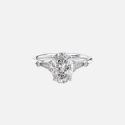 The Sharon Oval Side Stone Moissanite Ring - KNT - Engagement Rings, Wedding Bands & Fine Jewelry