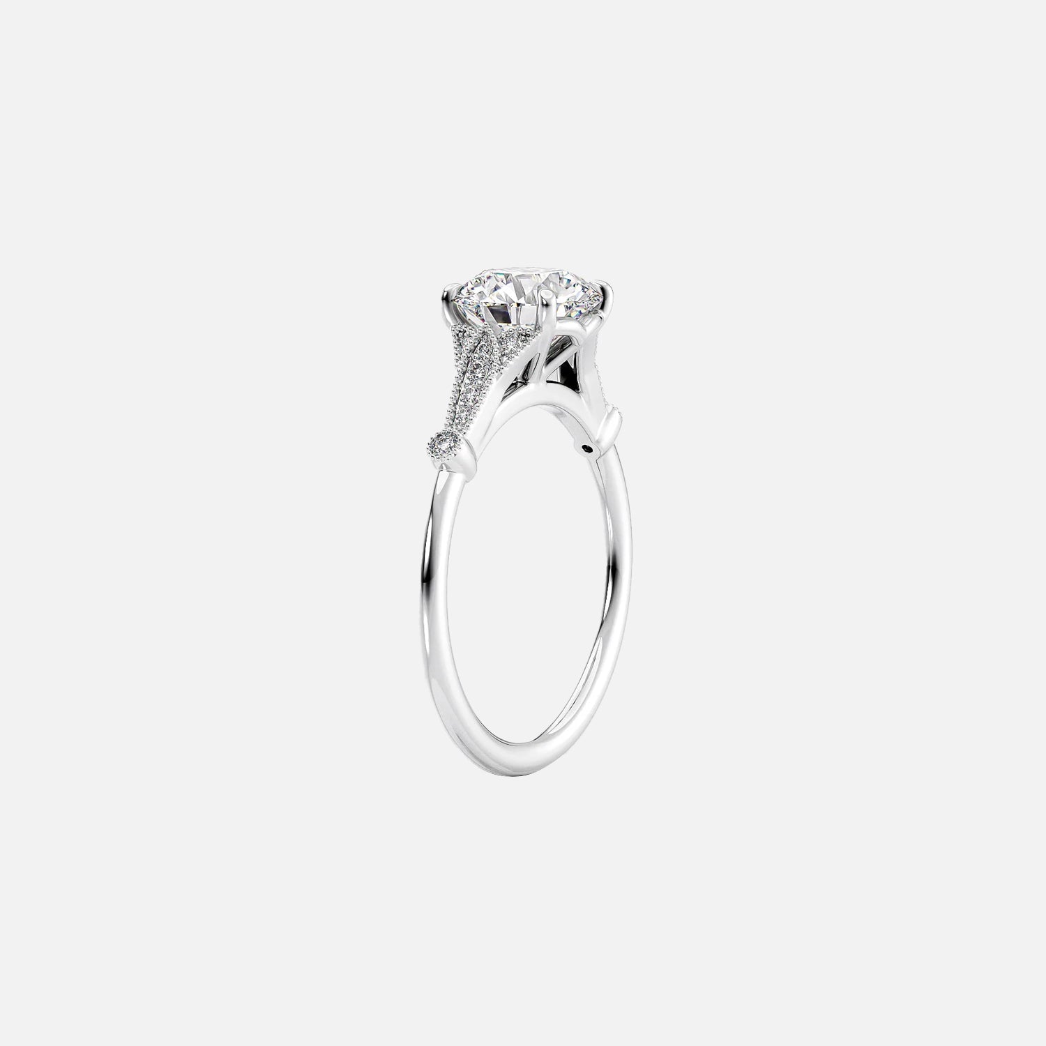 The Sharon Oval Side Stone Moissanite Ring - KNT - Engagement Rings, Wedding Bands & Fine Jewelry