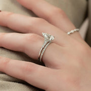 The Sharon Pear Side Stone Moissanite Ring - KNT - Engagement Rings, Wedding Bands & Fine Jewelry