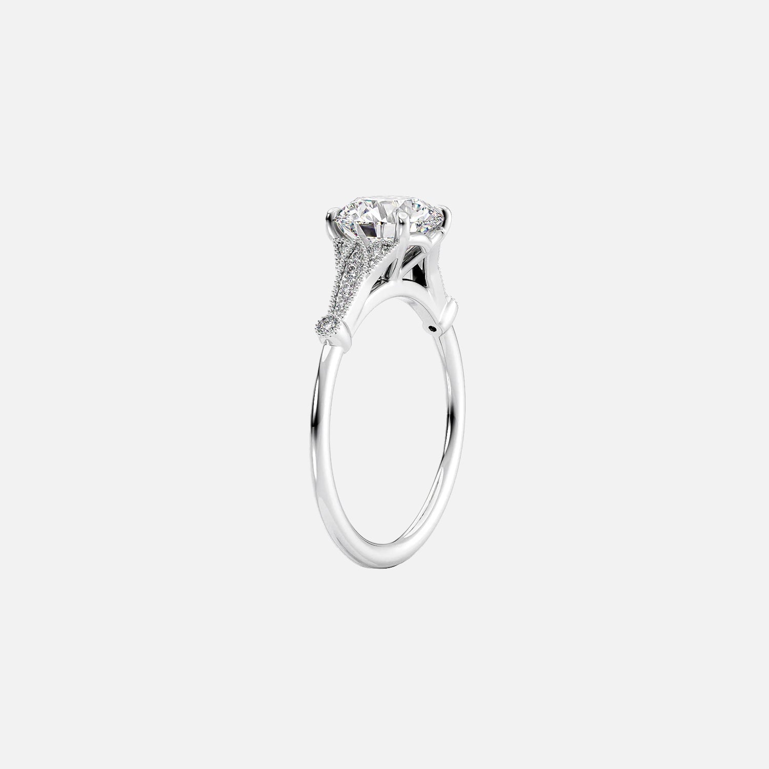 The Sharon Princess Side Stone Moissanite Ring - KNT - Engagement Rings, Wedding Bands & Fine Jewelry