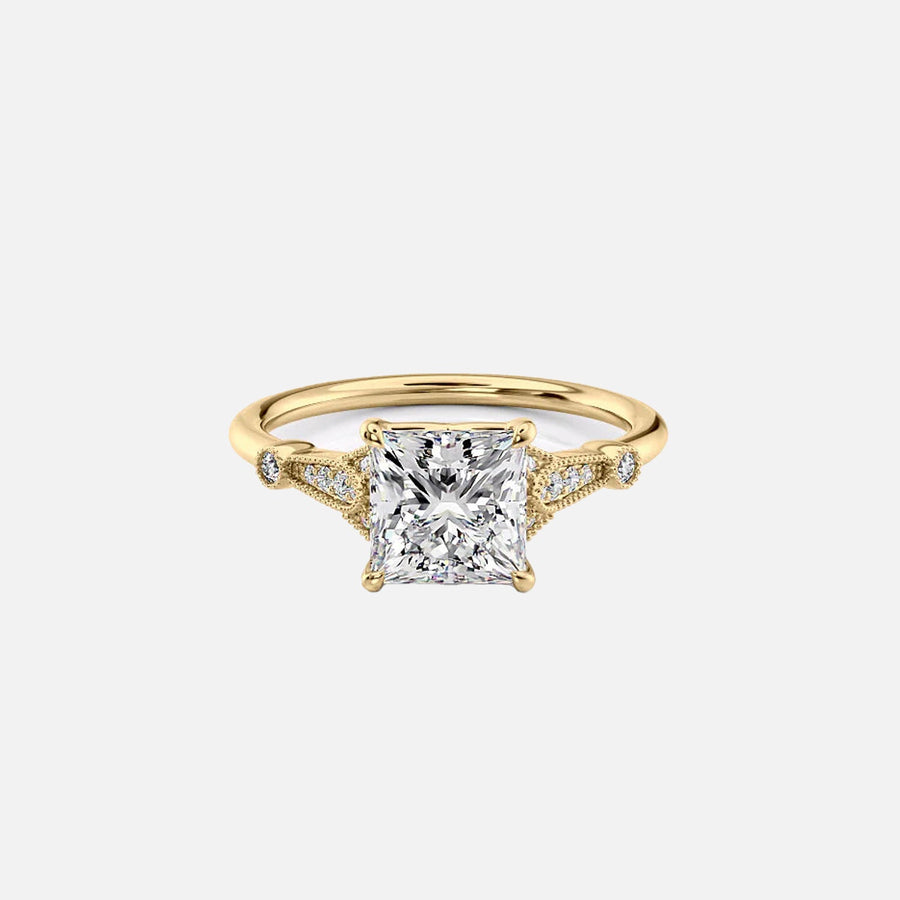 The Sharon Princess Side Stone Moissanite Ring - KNT - Engagement Rings, Wedding Bands & Fine Jewelry