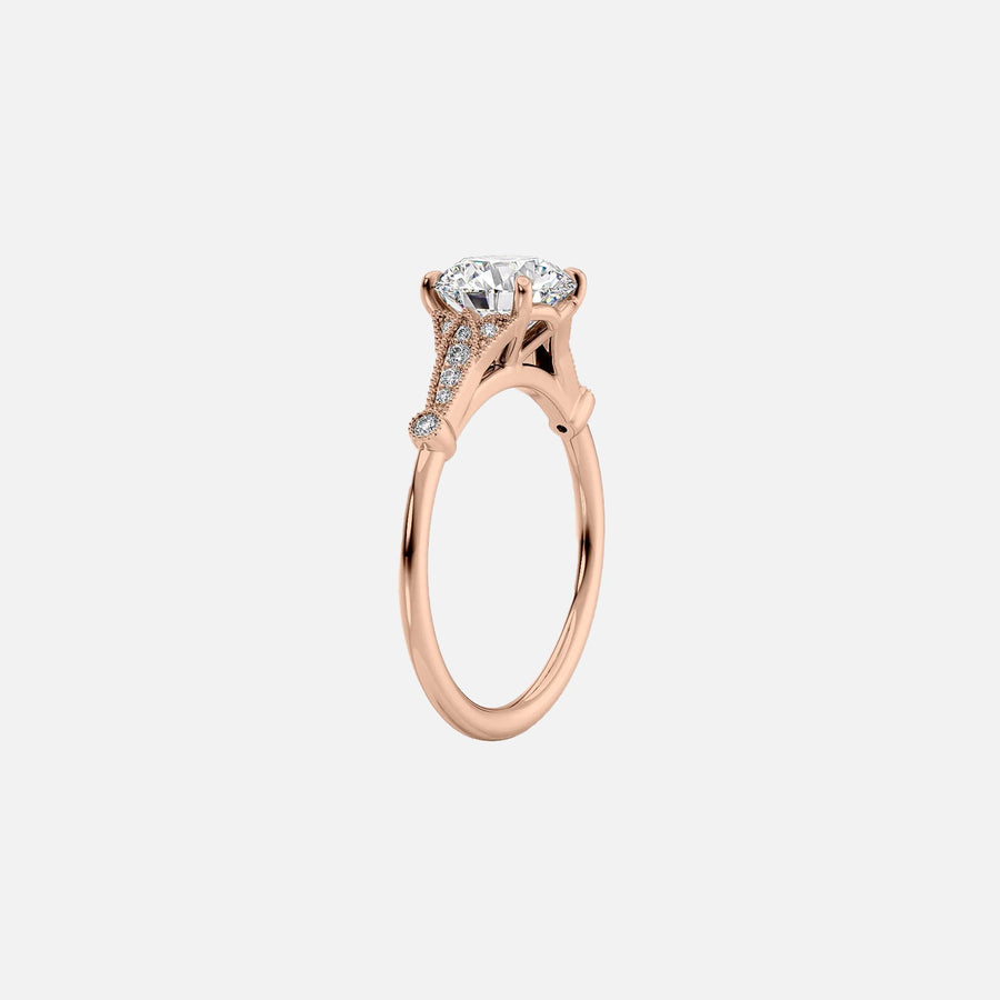 The Sharon Round Side Stone Moissanite Ring - KNT - Engagement Rings, Wedding Bands & Fine Jewelry
