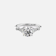 The Sharon Round Side Stone Moissanite Ring - KNT - Engagement Rings, Wedding Bands & Fine Jewelry