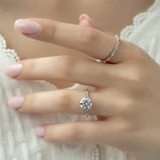 The Sharon Round Side Stone Moissanite Ring - KNT - Engagement Rings, Wedding Bands & Fine Jewelry