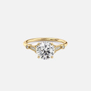 The Sharon Round Side Stone Moissanite Ring - KNT - Engagement Rings, Wedding Bands & Fine Jewelry