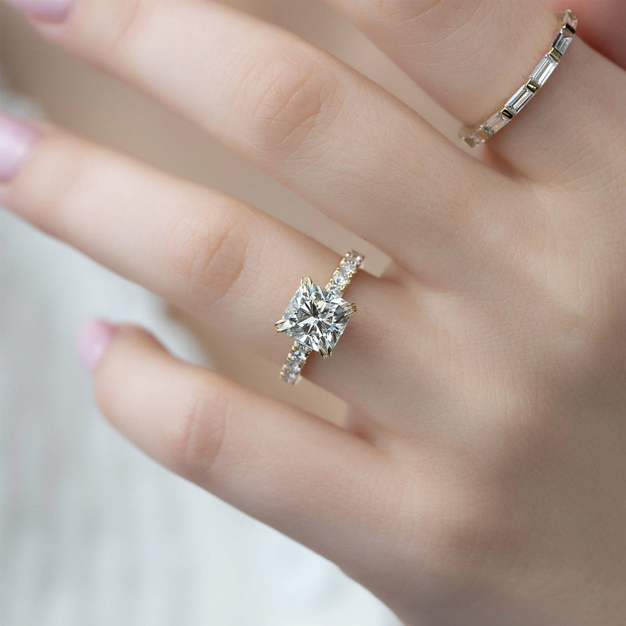 The Sia Cushion Pave Moissanite Ring - KNT - Engagement Rings, Wedding Bands & Fine Jewelry