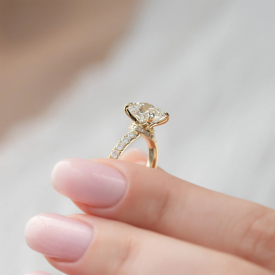 The Sia Cushion Pave Moissanite Ring - KNT - Engagement Rings, Wedding Bands & Fine Jewelry
