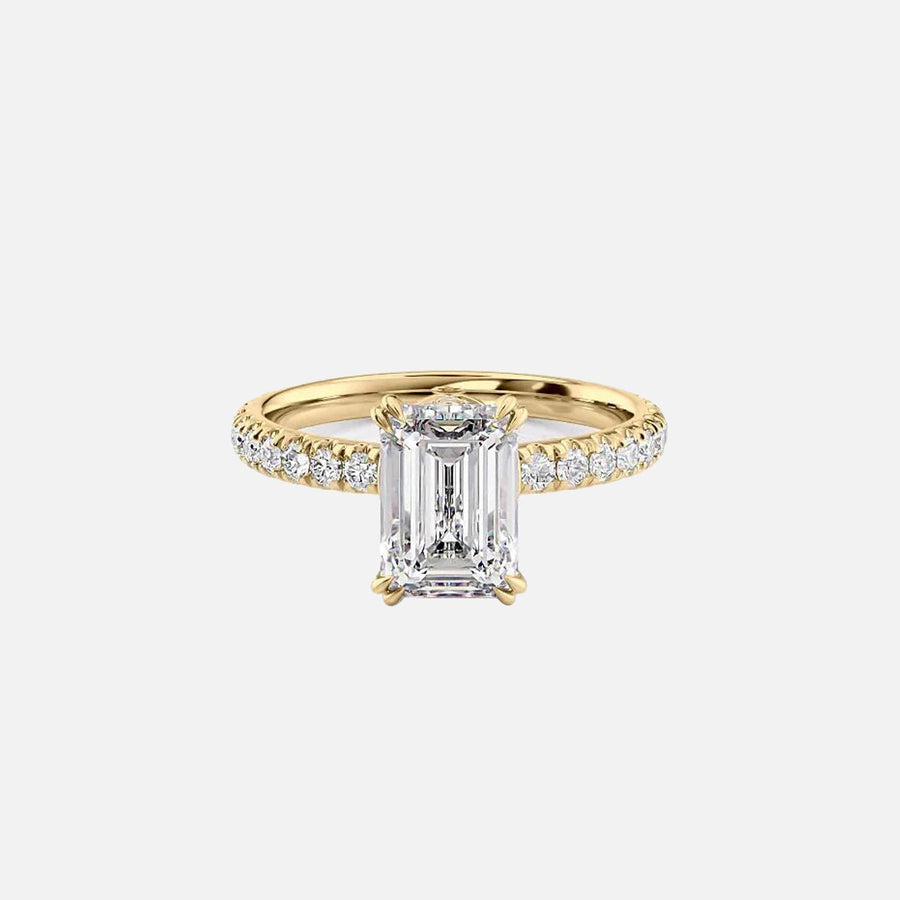 The Sia Emerald Pave Moissanite Ring - KNT - Engagement Rings, Wedding Bands & Fine Jewelry
