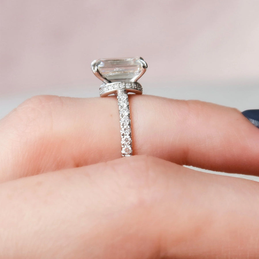 The Sia Emerald Pave Moissanite Ring - KNT - Engagement Rings, Wedding Bands & Fine Jewelry
