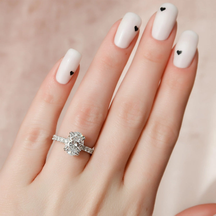 The Sia Oval Pave Moissanite Ring - KNT - Engagement Rings, Wedding Bands & Fine Jewelry