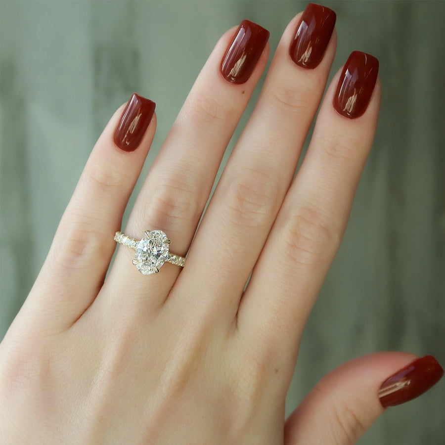 The Sia Oval Pave Moissanite Ring - KNT - Engagement Rings, Wedding Bands & Fine Jewelry